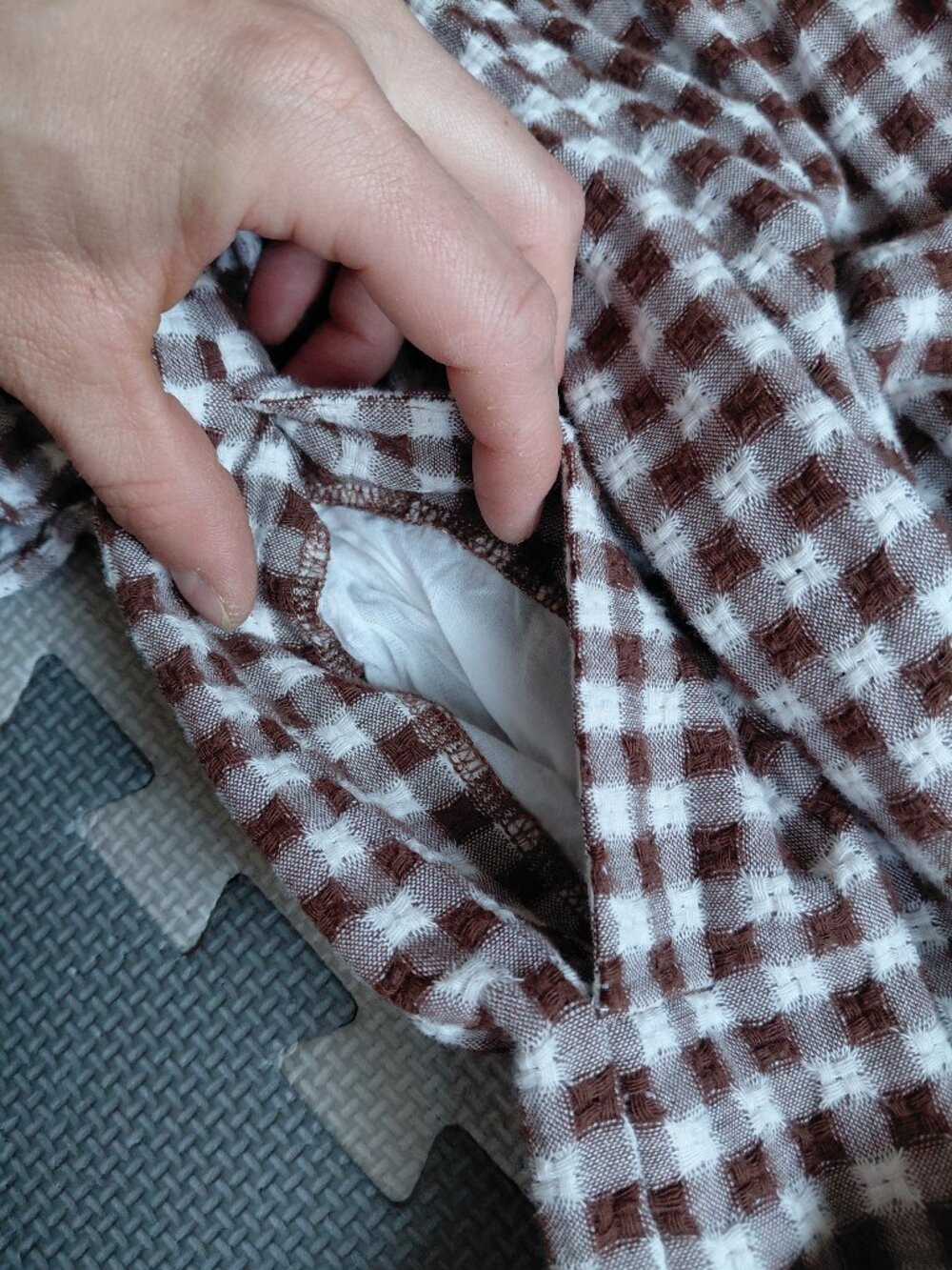 Madewell XS brown gingham dress 100% cotton - Picture 6 of 7